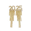 2025 Digital Rhinestone Letter Earrings For New Year Pendant Earrings Women's Festival Copper Inlaid Rhinestone Fashion Earrings Party Gift - Image 5