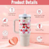 40 Oz Tumbler With Handle Straw Insulated, Stainless Steel Spill Proof Vacuum Coffee Cup Tumbler With Lid Tapered Mug Gifts For Valentine Lover Suitable For Car Gym Office Travel - Image 5
